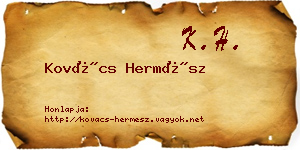 Kovács Hermész névjegykártya